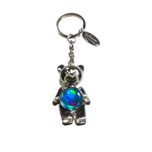 Jackson Wyoming Articulated Teddy Bear Blue Belly K Heart Keychain